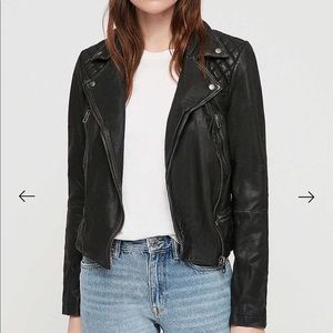 NWT Allsaints Cargo Leather Moto Jacket